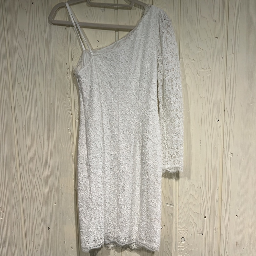 ADRIANNA papell one shoulder dress, size 6 - Picture 5 of 7